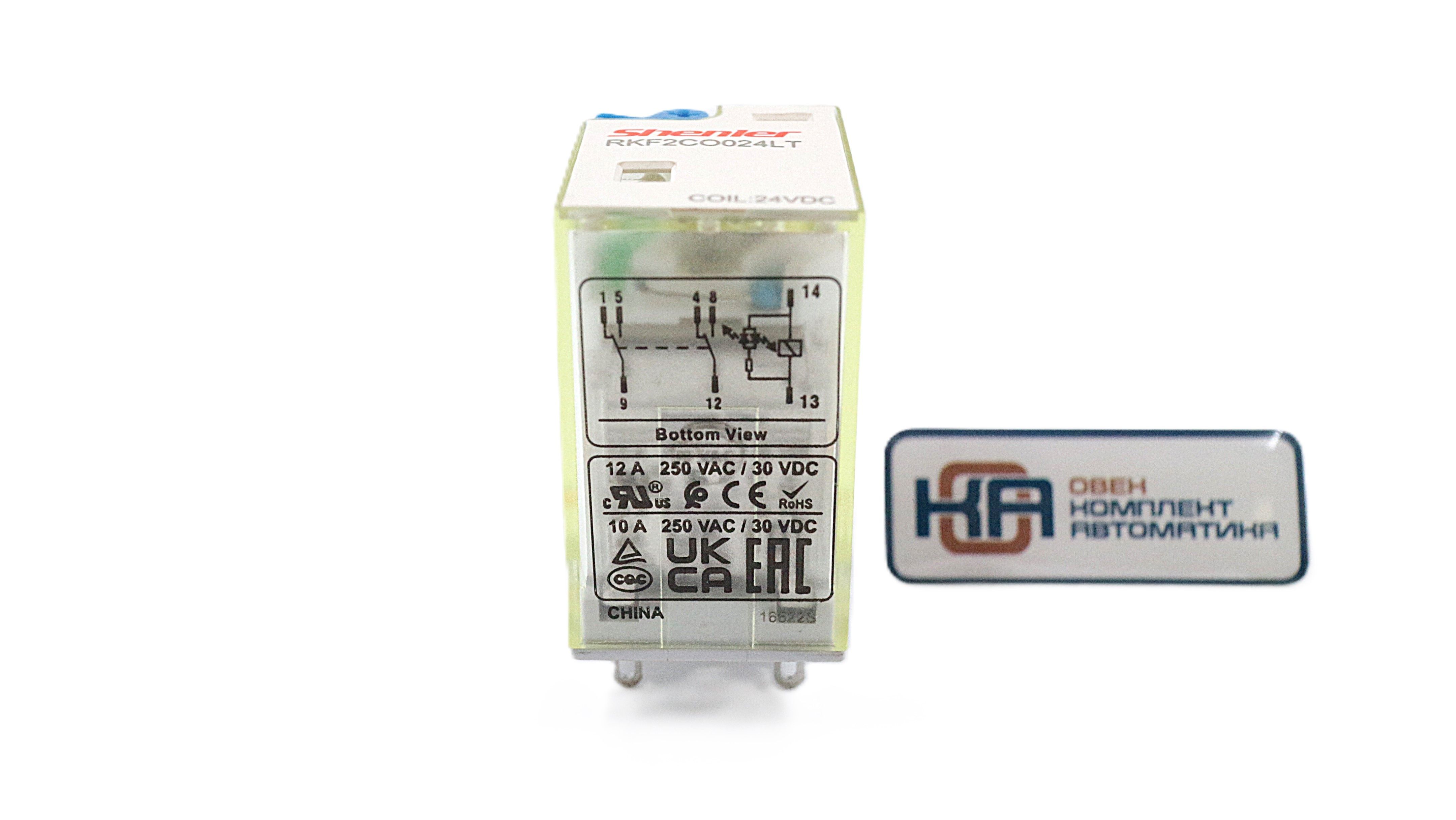Промежуточное реле Shenler RKF2CO024LT 2СО 12A 24VDC