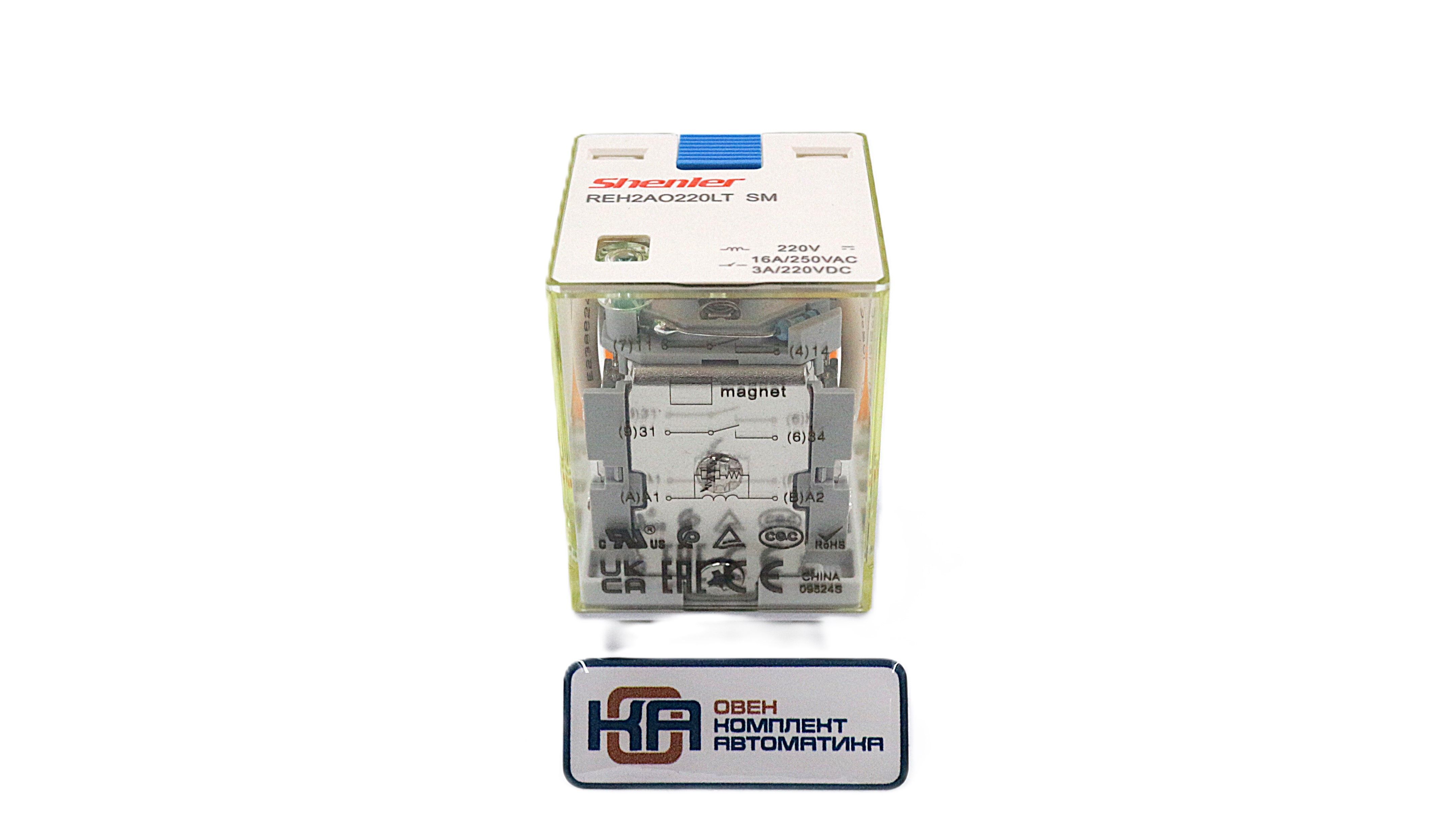 Силовое реле Shenler REH2AO220LTSM 2NO 16A 220VDC