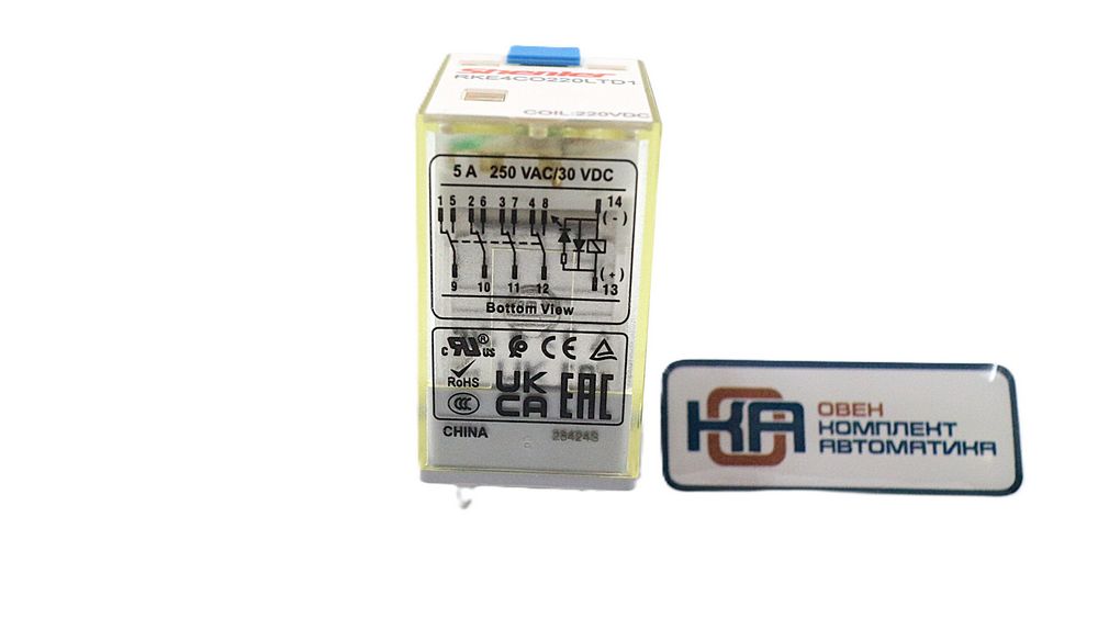 Промежуточное реле Shenler RKE4CO220LTD1 4CO 5A 220VDC